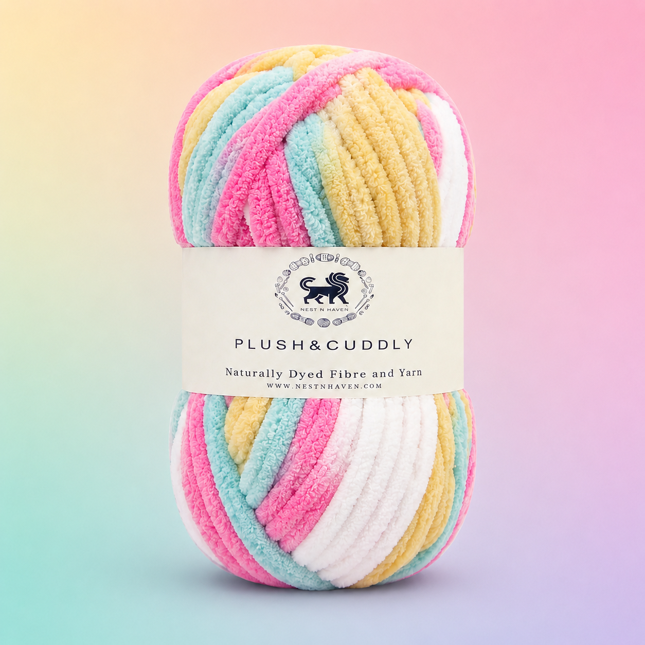 Plush & Cuddly Yarn – Super Soft Knitting  Multi Colour Yarn Ball Suitable for Craft, Babywear, Baby Blankets, 5 Bulky | Nest-N Haven| Shade no- 5