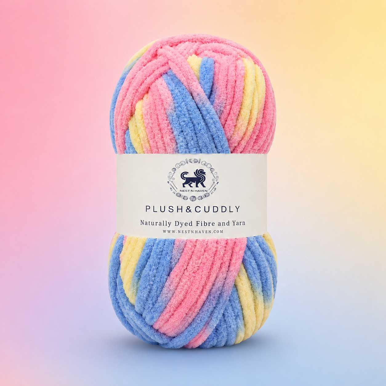 Plush & Cuddly Yarn – Super Soft Knitting  Multi Colour Yarn Ball Suitable for Craft, Baby wear, Baby Blankets, 5 Bulky | Nest-N Haven| Shade no- 13