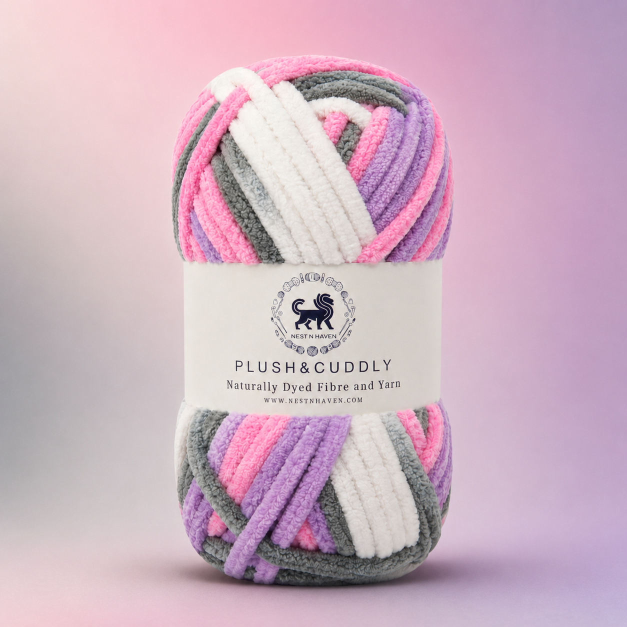 Plush & Cuddly Yarn – Super Soft Knitting  Multi Colour Yarn Ball Suitable for Craft, Babywear, Baby Blankets, 5 Bulky | Nest-N Haven| Shade no- 16