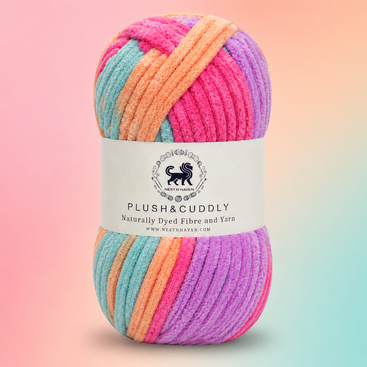 Plush & Cuddly Yarn – Super Soft Knitting  Multi Colour Yarn Ball Suitable for Craft, Babywear, Baby Blankets, 5 Bulky | Nest-N Haven| Shade no- 15