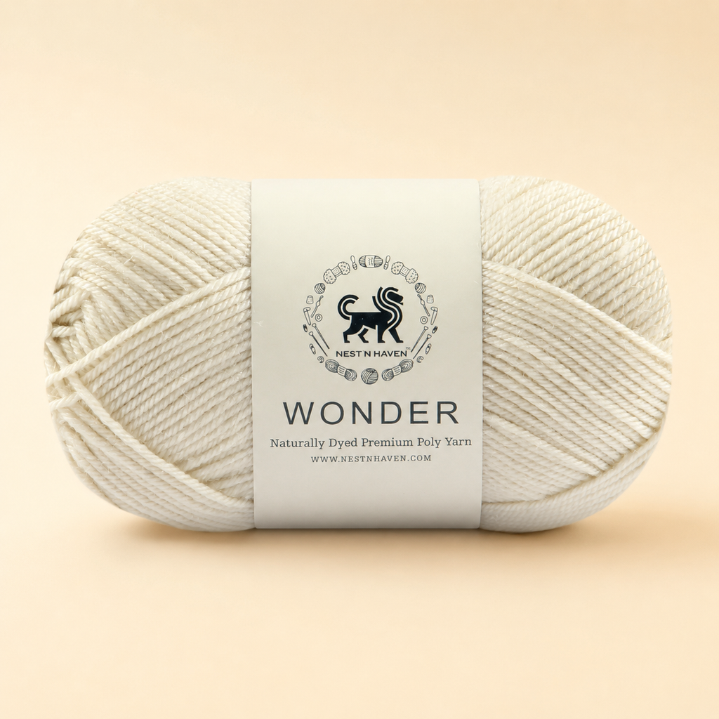 NESTNHAVEN,Wonder,Poly Yarn Supersoft Hand Knitting Wool Ball,(1 Ball/100 Gram Each) Ball Suitable For Craft,Crochet,Amigurumi,Garments,Flowers And Hobby Projects,2 Fine , Shade - Off White
