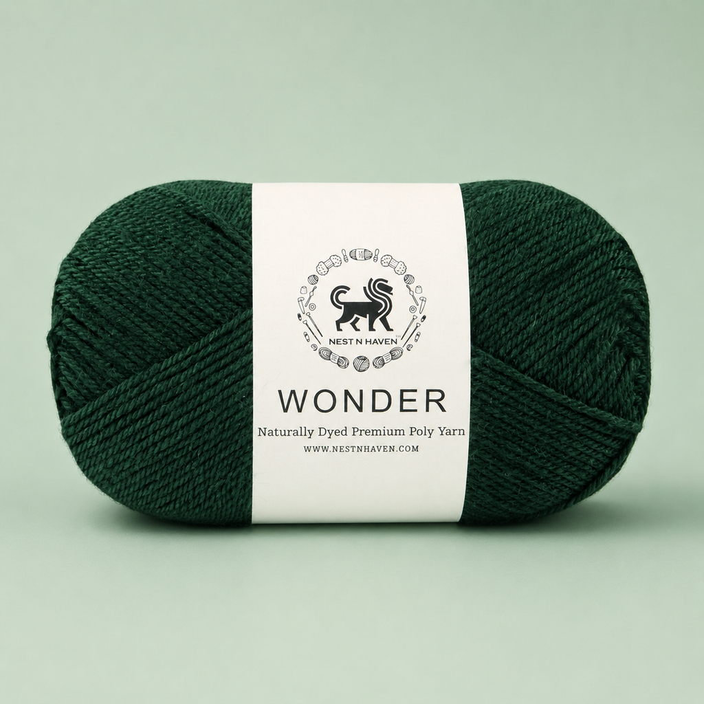 Wonder ,  Yarn Supersoft Hand Knitting Wool Ball,(1 Ball/100 Gram Each) Ball Suitable For Craft,Crochet,Amigurumi,Garments,Flowers And Hobby Projects,2 Fine , Shade -  Bottle Green
