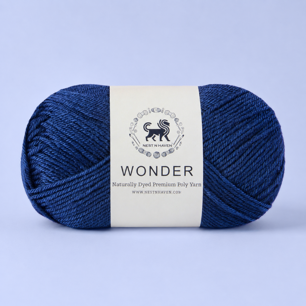 NESTNHAVEN,Wonder,Poly Yarn Supersoft Hand Knitting Wool Ball,(1 Ball/100 Gram Each) Ball Suitable For Craft,Crochet,Amigurumi,Garments,Flowers And Hobby Projects,2 Fine , Shade - Denim Blue