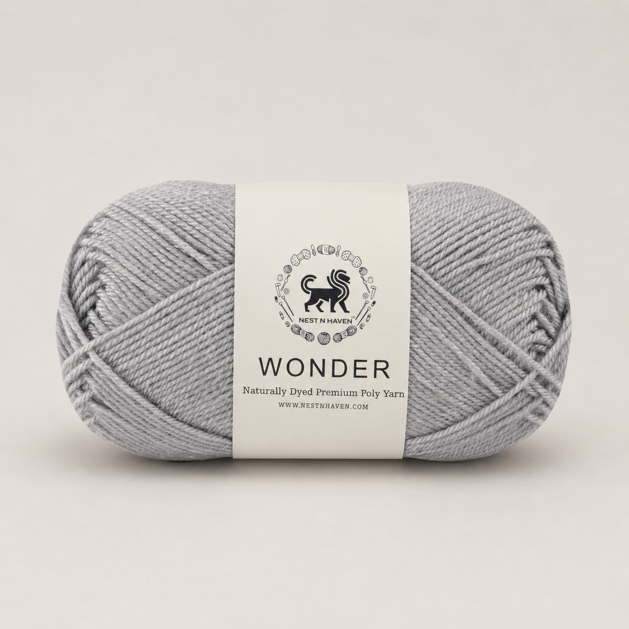 NESTNHAVEN,Wonder,Poly Yarn Supersoft Hand Knitting Wool Ball,(1 Ball/100 Gram Each) Ball Suitable For Craft,Crochet,Amigurumi,Garments,Flowers And Hobby Projects,2 Fine , Shade - Grey
