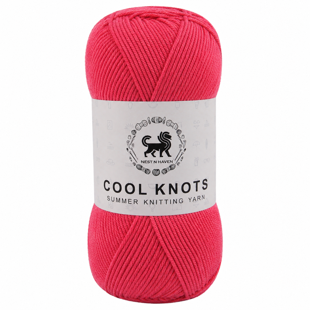 Cool Knots, Polyester Blend Hand Knitting Yarn (100g) - Luxury Yarn for Crochet, Knitting, Amigurumi, Embroidery, Toys, Garments, Flowers and Hobby Projects shade- Watermelon Pink