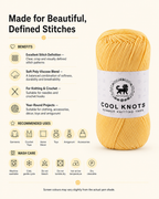 Cool Knots, Polyester Blend Hand Knitting Yarn (100g) - Luxury Yarn for Crochet, Knitting, Amigurumi, Embroidery, Toys, Garments, Flowers and Hobby Projects shade- Yellow