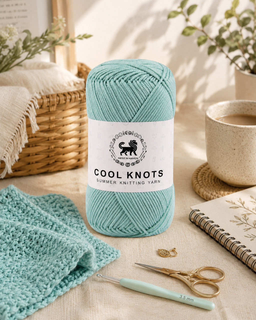 Cool Knots, Polyester Blend Hand Knitting Yarn (100g) - Luxury Yarn for Crochet, Knitting, Amigurumi, Embroidery, Toys, Garments, Flowers and Hobby Projects shade- Ice Blue