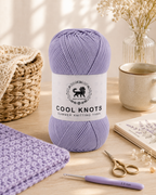 Cool Knots, Polyester Blend Hand Knitting Yarn (100g) - Luxury Yarn for Crochet, Knitting, Amigurumi, Embroidery, Toys, Garments, Flowers and Hobby Projects shade- Lilac