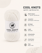 Cool Knots, Polyester Blend Hand Knitting Yarn (100g) - Luxury Yarn for Crochet, Knitting, Amigurumi, Embroidery, Toys, Garments, Flowers and Hobby Projects shade-