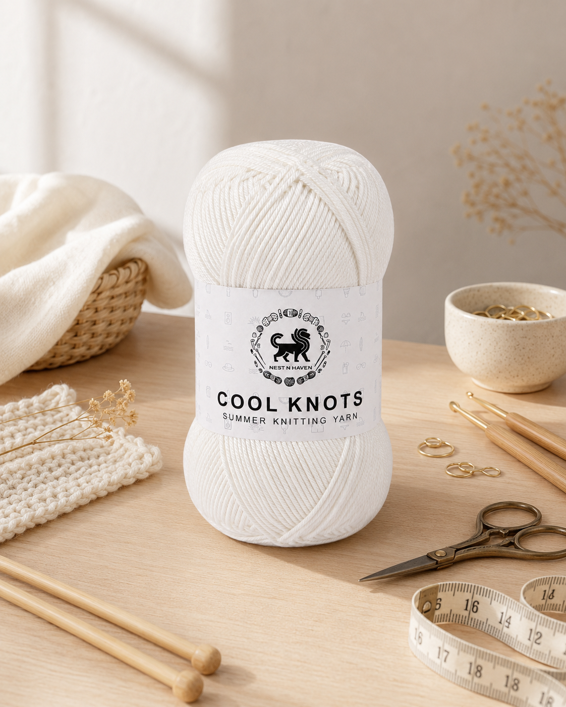 Cool Knots, Polyester Blend Hand Knitting Yarn (100g) - Luxury Yarn for Crochet, Knitting, Amigurumi, Embroidery, Toys, Garments, Flowers and Hobby Projects shade-