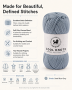 Cool Knots, Polyester Blend Hand Knitting Yarn (100g) - Luxury Yarn for Crochet, Knitting, Amigurumi, Embroidery, Toys, Garments, Flowers and Hobby Projects shade-