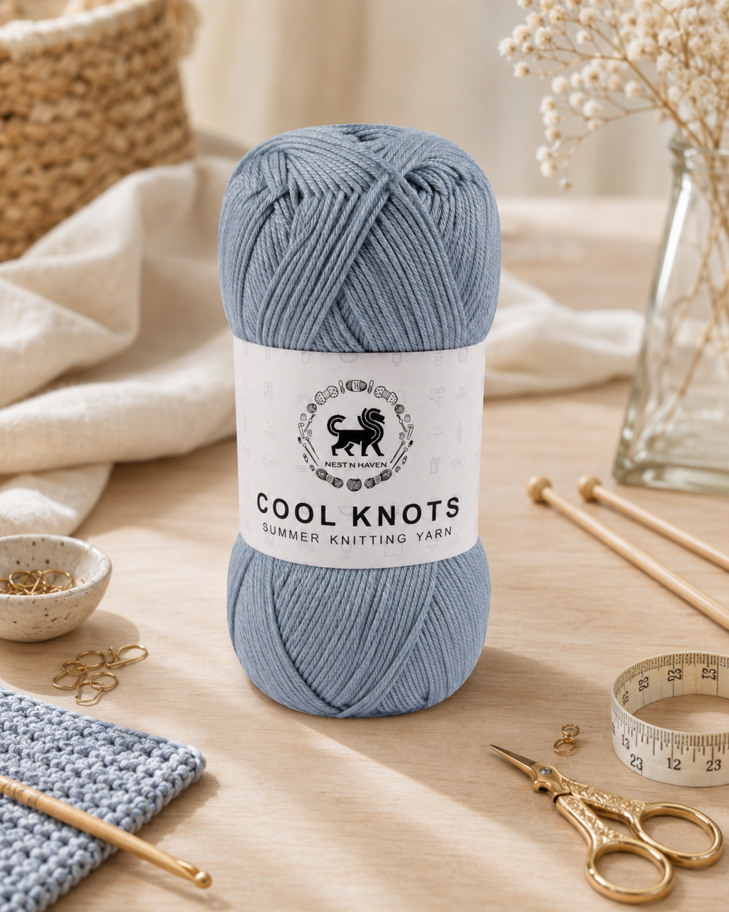 Cool Knots, Polyester Blend Hand Knitting Yarn (100g) - Luxury Yarn for Crochet, Knitting, Amigurumi, Embroidery, Toys, Garments, Flowers and Hobby Projects shade-
