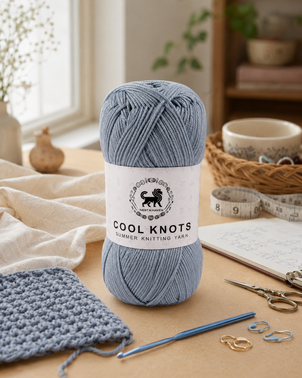 Cool Knots, Polyester Blend Hand Knitting Yarn (100g) - Luxury Yarn for Crochet, Knitting, Amigurumi, Embroidery, Toys, Garments, Flowers and Hobby Projects shade-
