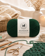 Wonder ,  Yarn Supersoft Hand Knitting Wool Ball,(1 Ball/100 Gram Each) Ball Suitable For Craft,Crochet,Amigurumi,Garments,Flowers And Hobby Projects,2 Fine , Shade -  Bottle Green