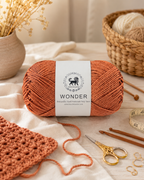 Wonder Yarn ,  Supersoft Hand Knitting Wool Ball,(1 Ball/100 Gram Each) Ball Suitable For Craft,Crochet,Amigurumi,Garments,Flowers And Hobby Projects,2 Fine , Shade - Clay Brown
