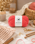 NESTNHAVEN,Wonder,Poly Yarn Supersoft Hand Knitting Wool Ball,(1 Ball/100 Gram Each) Ball Suitable For Craft,Crochet,Amigurumi,Garments,Flowers And Hobby Projects,2 Fine , Shade - Coral