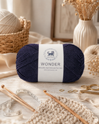 NESTNHAVEN,Wonder,Poly Yarn Supersoft Hand Knitting Wool Ball,(1 Ball/100 Gram Each) Ball Suitable For Craft,Crochet,Amigurumi,Garments,Flowers And Hobby Projects,2 Fine , Shade - Dark Denim Blue