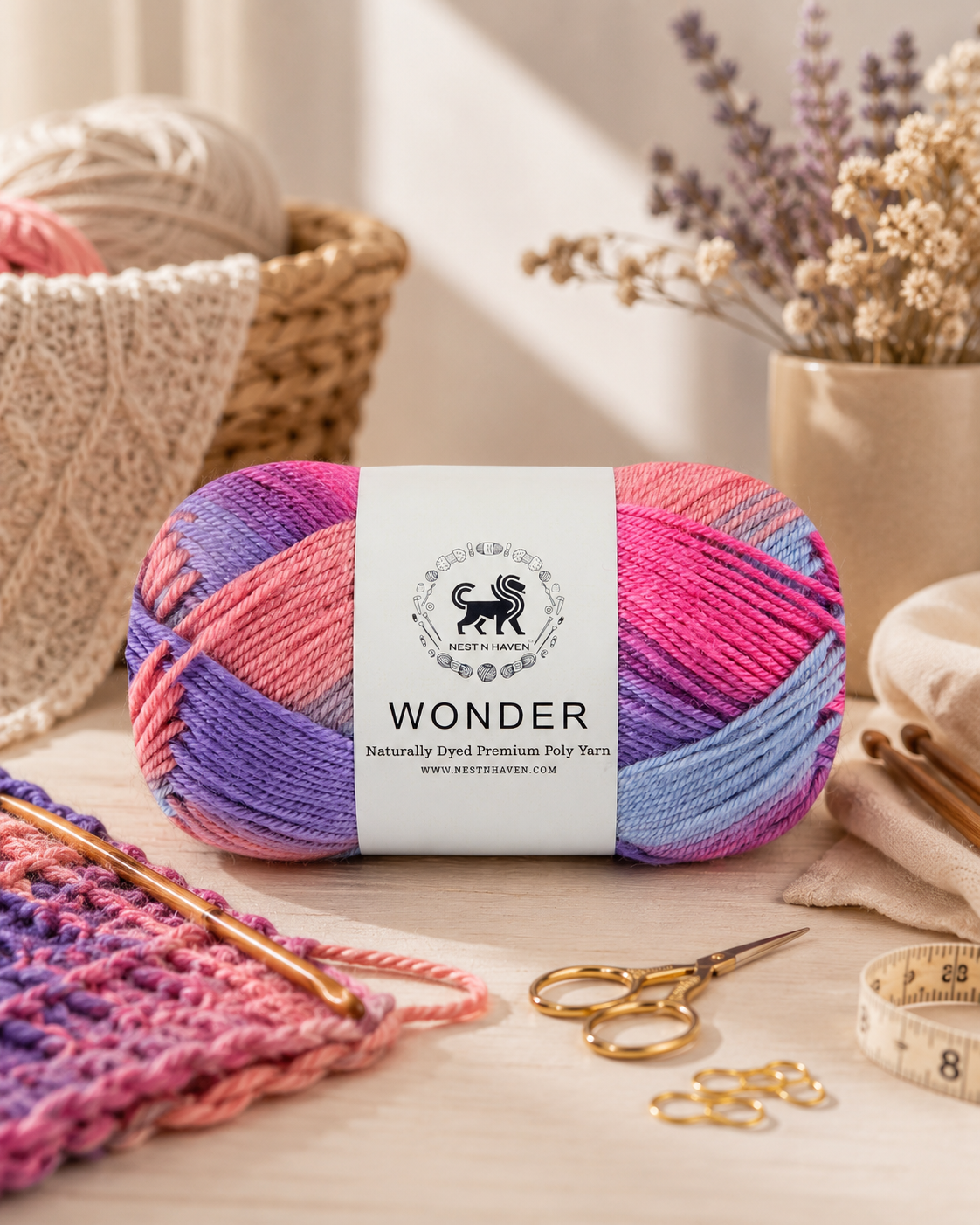 Wonder ,  Yarn Supersoft Hand Knitting Wool Ball,(1 Ball/100 Gram Each) Ball Suitable For Craft,Crochet,Amigurumi,Garments,Flowers And Hobby Projects,2 Fine , Shade - Multicolor 1