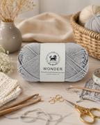 NESTNHAVEN,Wonder,Poly Yarn Supersoft Hand Knitting Wool Ball,(1 Ball/100 Gram Each) Ball Suitable For Craft,Crochet,Amigurumi,Garments,Flowers And Hobby Projects,2 Fine , Shade - Grey
