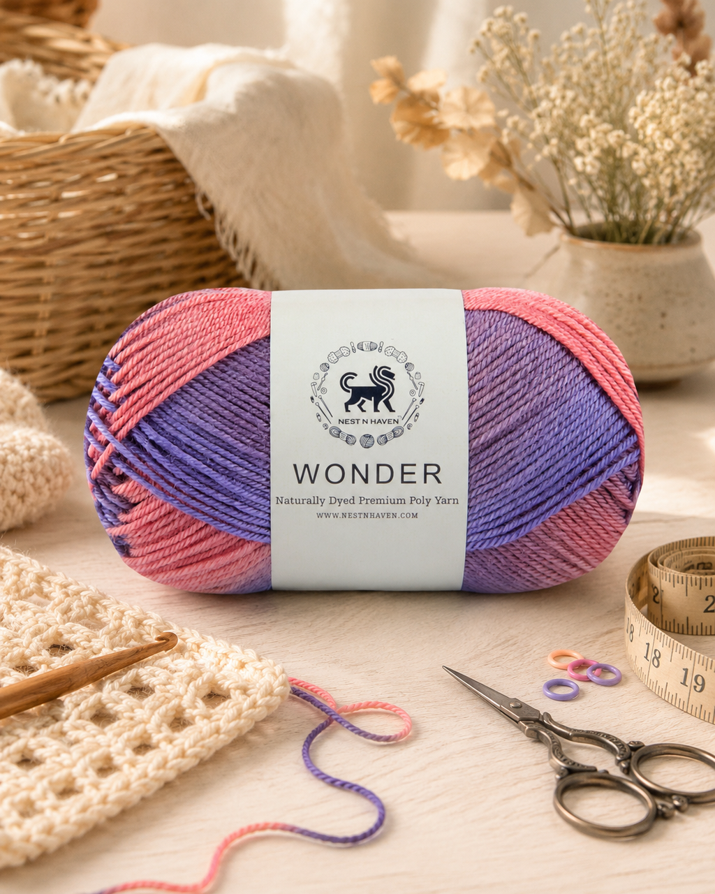 Wonder ,  Yarn Supersoft Hand Knitting Wool Ball,(1 Ball/100 Gram Each) Ball Suitable For Craft,Crochet,Amigurumi,Garments,Flowers And Hobby Projects,2 Fine , Shade - Multicolor 2