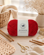 NESTNHAVEN,Wonder,Poly Yarn Supersoft Hand Knitting Wool Ball,(1 Ball/100 Gram Each) Ball Suitable For Craft,Crochet,Amigurumi,Garments,Flowers And Hobby Projects,2 Fine , Shade - Red
