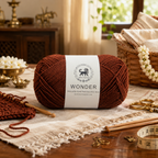Wonder ,  Yarn Supersoft Hand Knitting Wool Ball,(1 Ball/100 Gram Each) Ball Suitable For Craft,Crochet,Amigurumi,Garments,Flowers And Hobby Projects,2 Fine , Shade - Brown