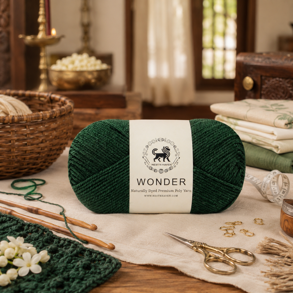 Wonder ,  Yarn Supersoft Hand Knitting Wool Ball,(1 Ball/100 Gram Each) Ball Suitable For Craft,Crochet,Amigurumi,Garments,Flowers And Hobby Projects,2 Fine , Shade -  Bottle Green