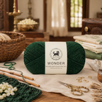 Wonder ,  Yarn Supersoft Hand Knitting Wool Ball,(1 Ball/100 Gram Each) Ball Suitable For Craft,Crochet,Amigurumi,Garments,Flowers And Hobby Projects,2 Fine , Shade -  Bottle Green