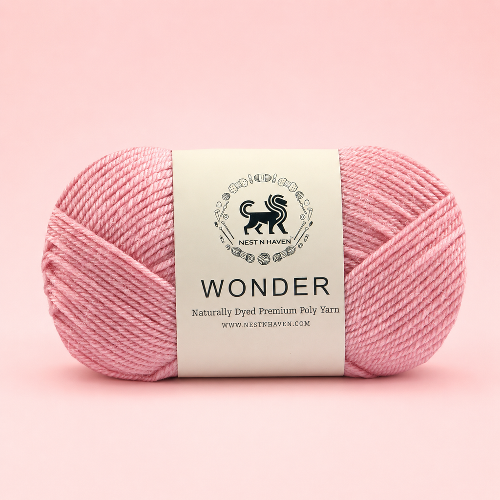 NESTNHAVEN,Wonder,Poly Yarn Supersoft Hand Knitting Wool Ball,(1 Ball/100 Gram Each) Ball Suitable For Craft,Crochet,Amigurumi,Garments,Flowers And Hobby Projects,2 Fine , Shade - Pink
