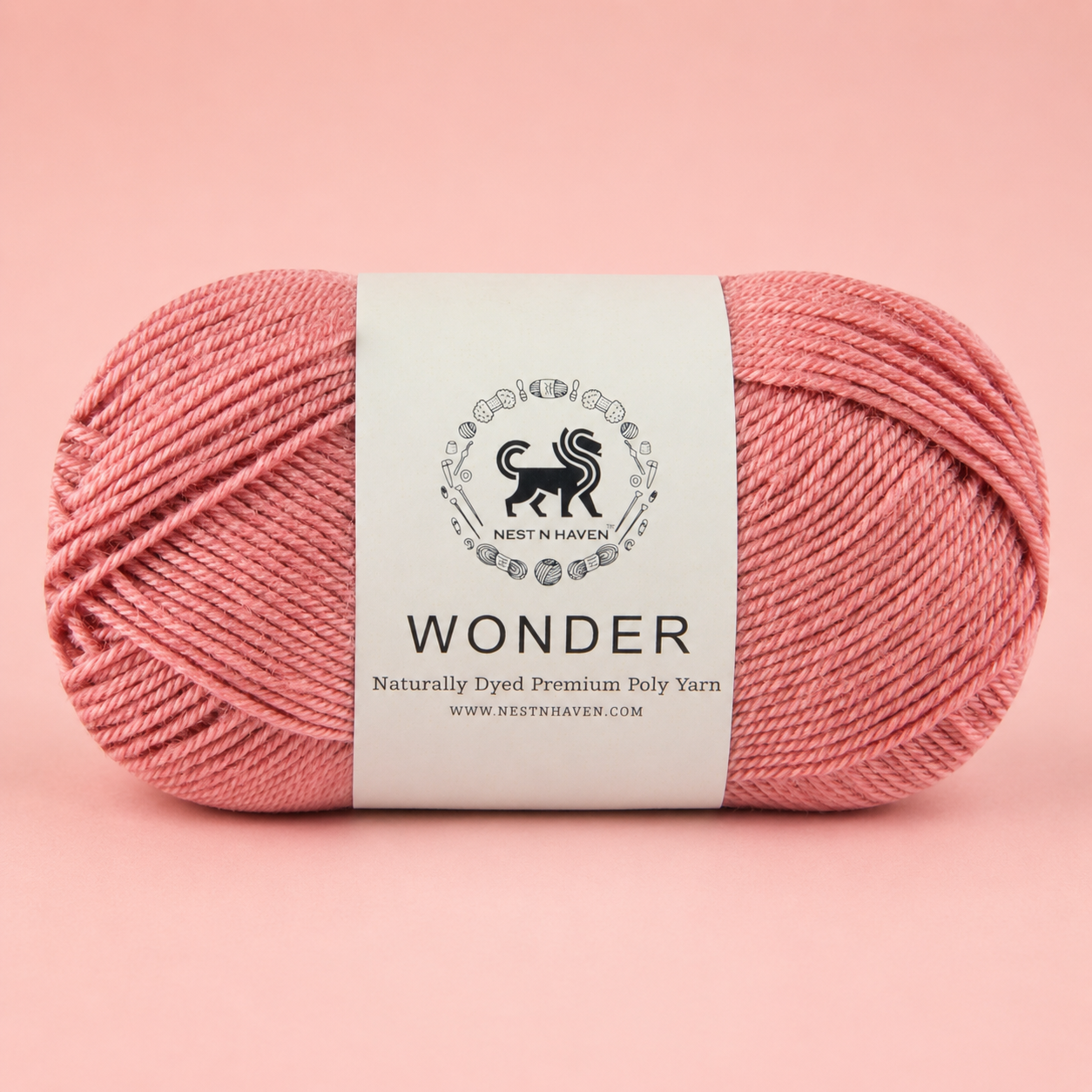 NESTNHAVEN,Wonder,Poly Yarn Supersoft Hand Knitting Wool Ball,(1 Ball/100 Gram Each) Ball Suitable For Craft,Crochet,Amigurumi,Garments,Flowers And Hobby Projects,2 Fine , Shade - Rose Pink
