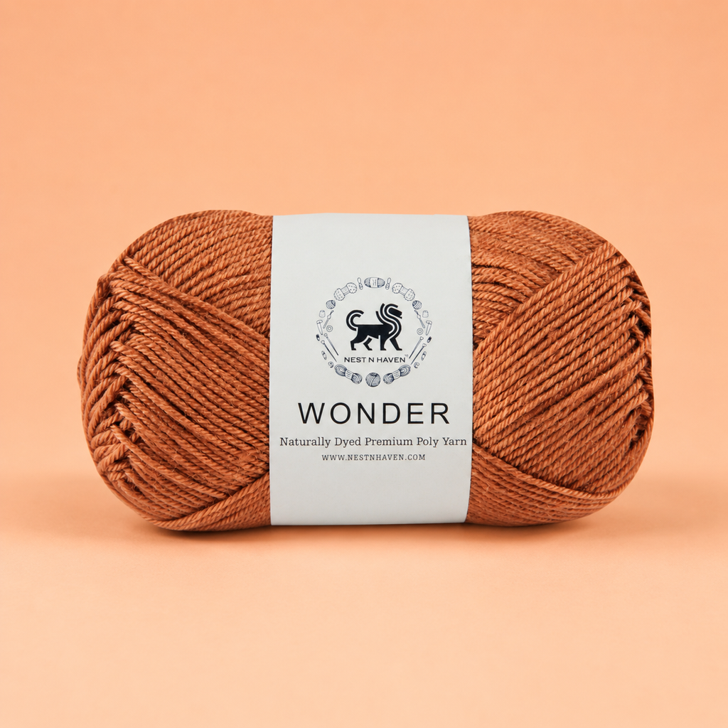 Wonder Yarn ,  Supersoft Hand Knitting Wool Ball,(1 Ball/100 Gram Each) Ball Suitable For Craft,Crochet,Amigurumi,Garments,Flowers And Hobby Projects,2 Fine , Shade - Clay Brown
