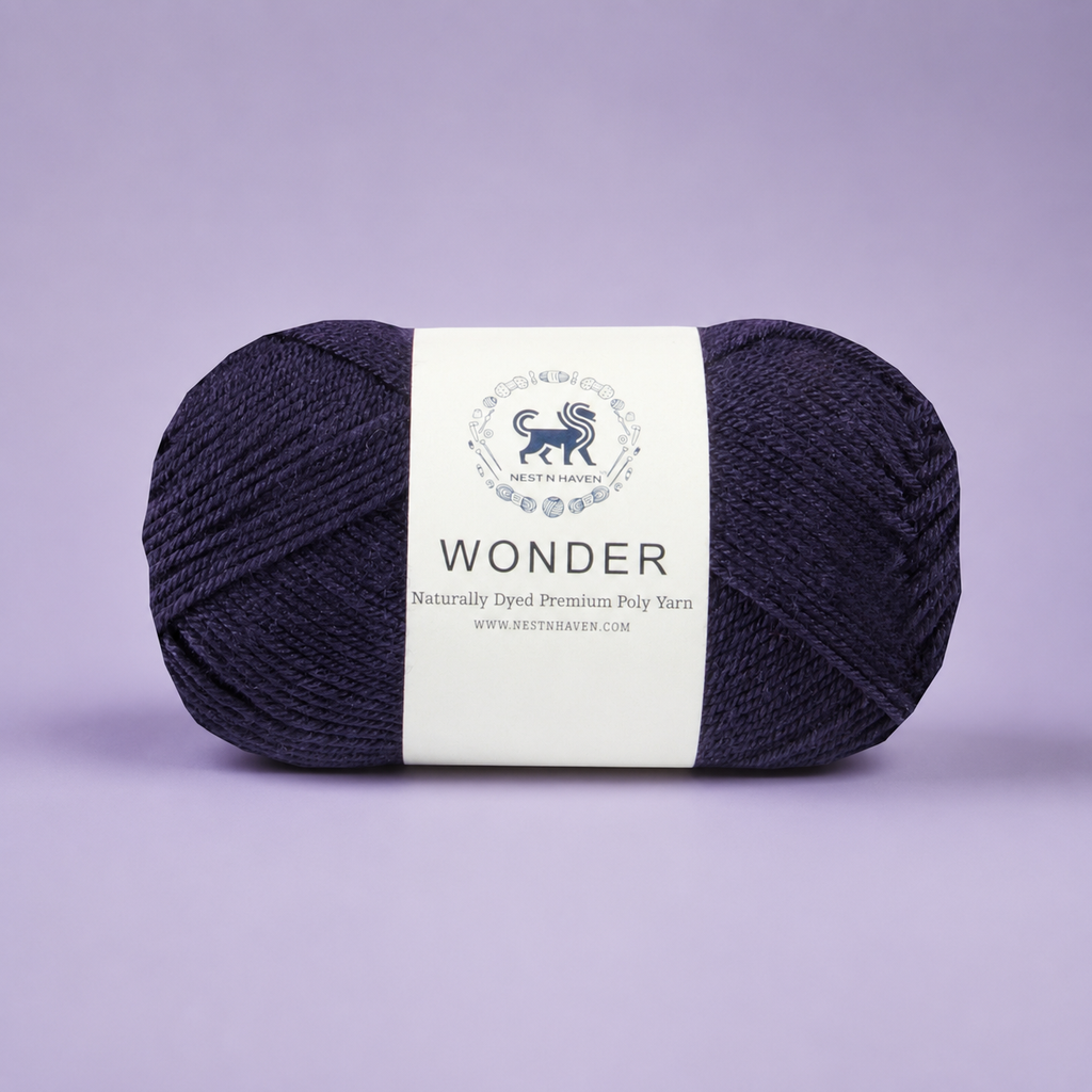 NESTNHAVEN,Wonder,Poly Yarn Supersoft Hand Knitting Wool Ball,(1 Ball/100 Gram Each) Ball Suitable For Craft,Crochet,Amigurumi,Garments,Flowers And Hobby Projects,2 Fine , Shade - Dark Denim Blue