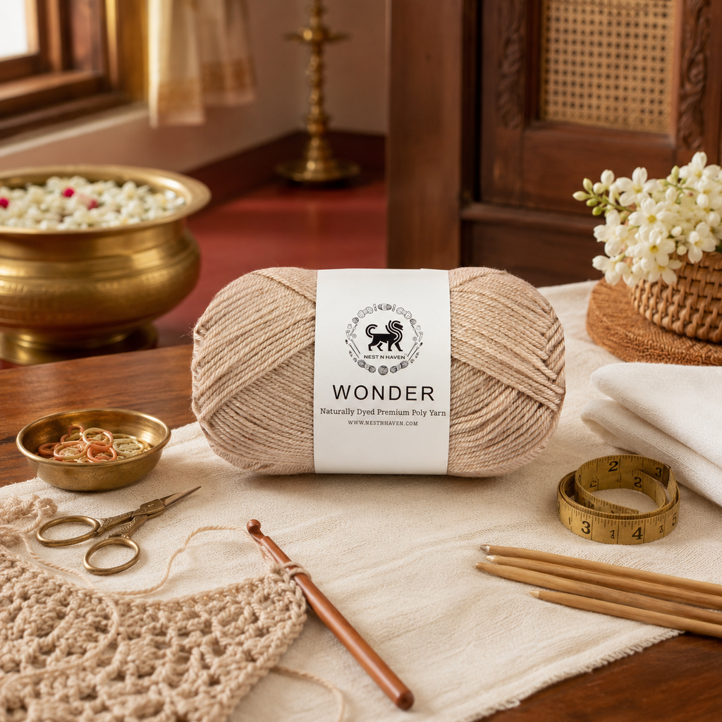 NESTNHAVEN,Wonder,Poly Yarn Supersoft Hand Knitting Wool Ball,(1 Ball/100 Gram Each) Ball Suitable For Craft,Crochet,Amigurumi,Garments,Flowers And Hobby Projects,2 Fine , Shade - Dessert Sand Beige