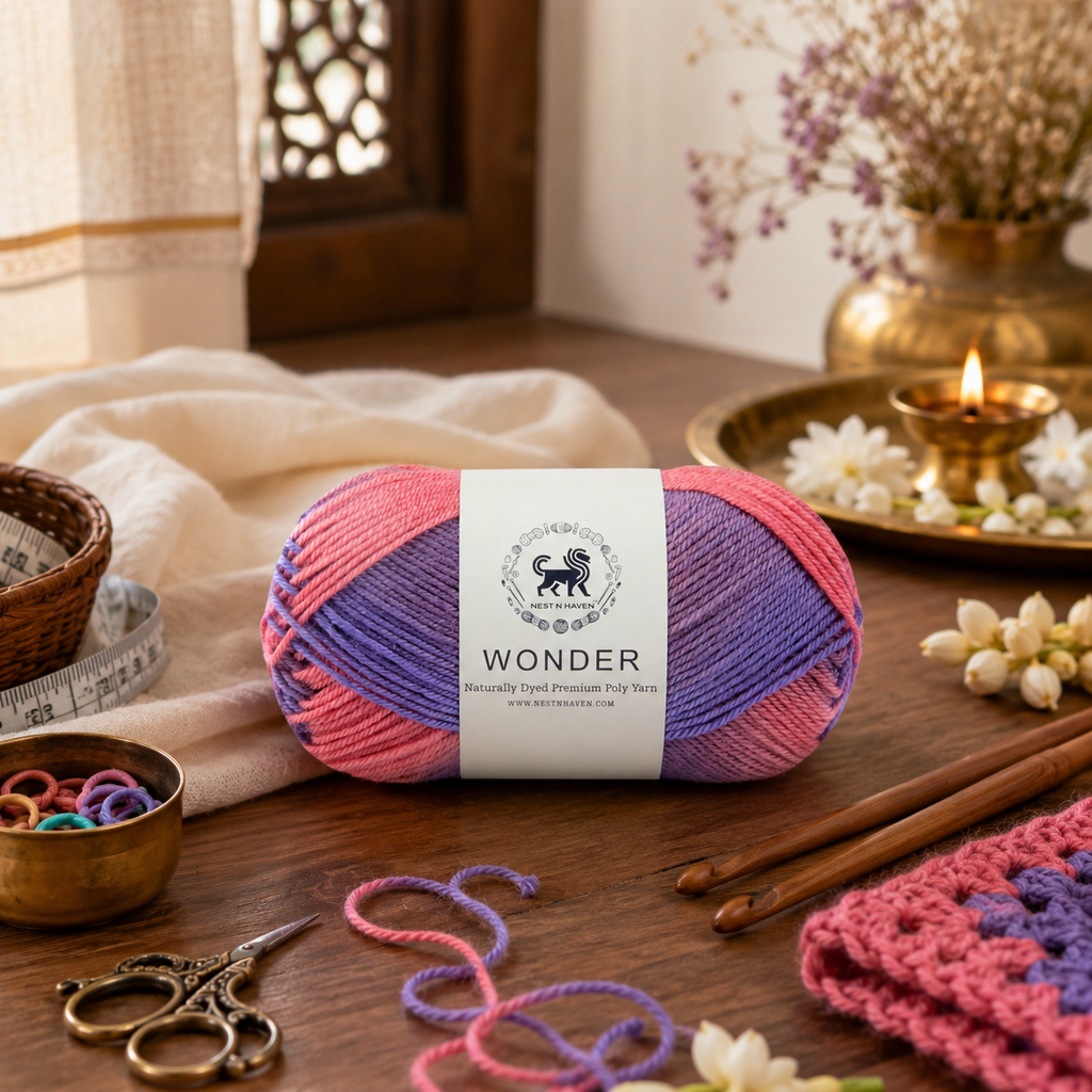 Wonder ,  Yarn Supersoft Hand Knitting Wool Ball,(1 Ball/100 Gram Each) Ball Suitable For Craft,Crochet,Amigurumi,Garments,Flowers And Hobby Projects,2 Fine , Shade - Multicolor 2