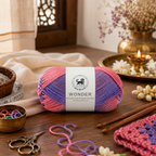 Wonder ,  Yarn Supersoft Hand Knitting Wool Ball,(1 Ball/100 Gram Each) Ball Suitable For Craft,Crochet,Amigurumi,Garments,Flowers And Hobby Projects,2 Fine , Shade - Multicolor 2