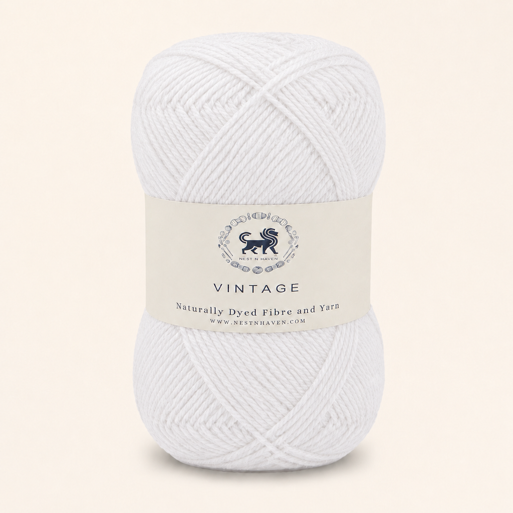 Acrowools Vintage, Hand Knitting and Crochet Yarn (100 gram) - White