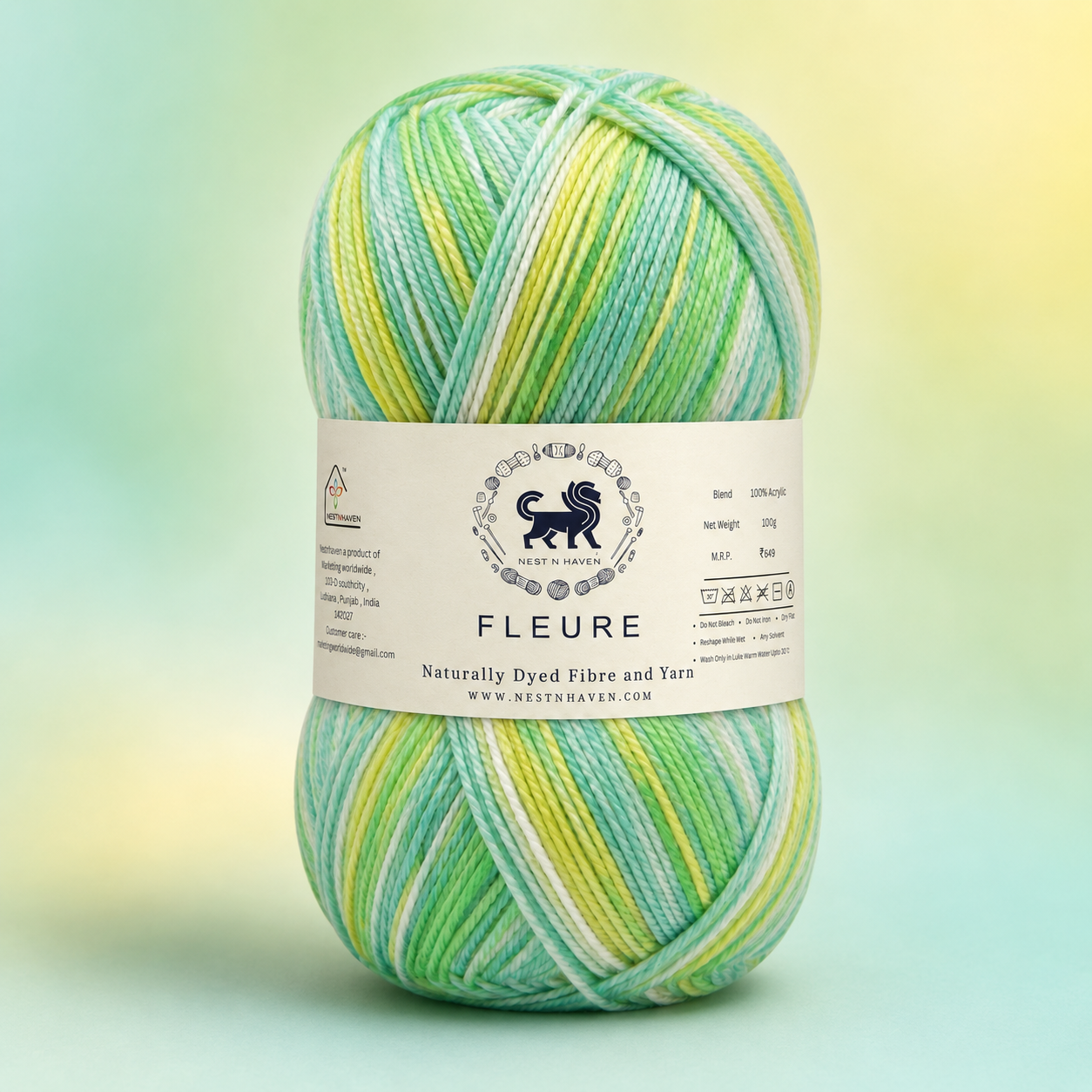 Fleure Hand Knitting and Crochet Yarn (100 gram) - Green