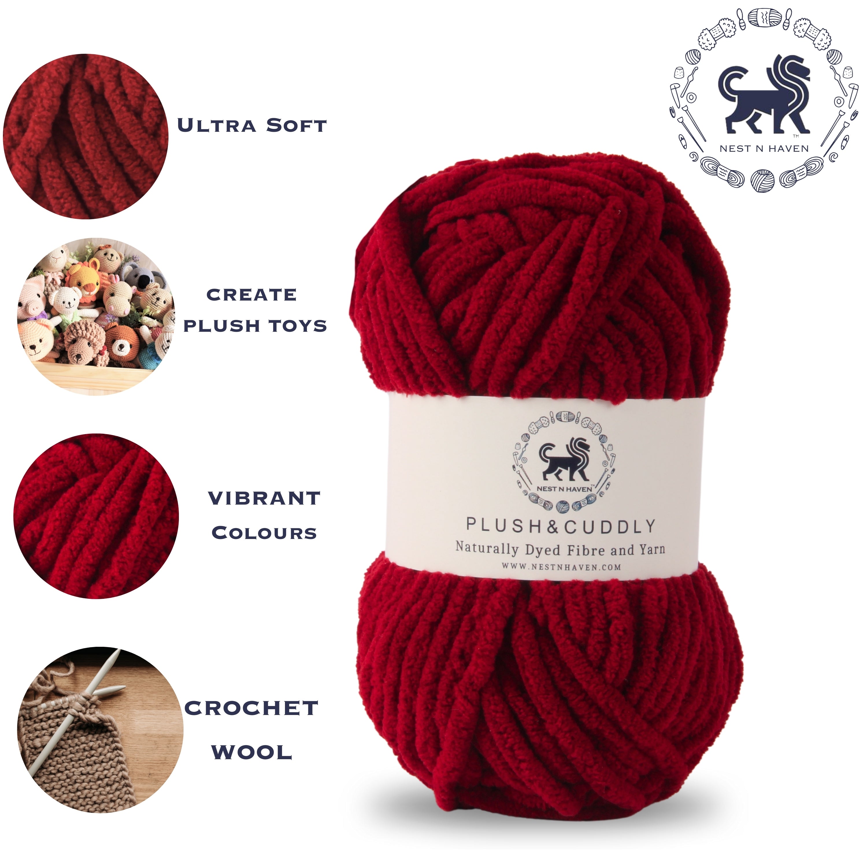 Plush and Cuddly Yarn (100 gram) - Cranberry
