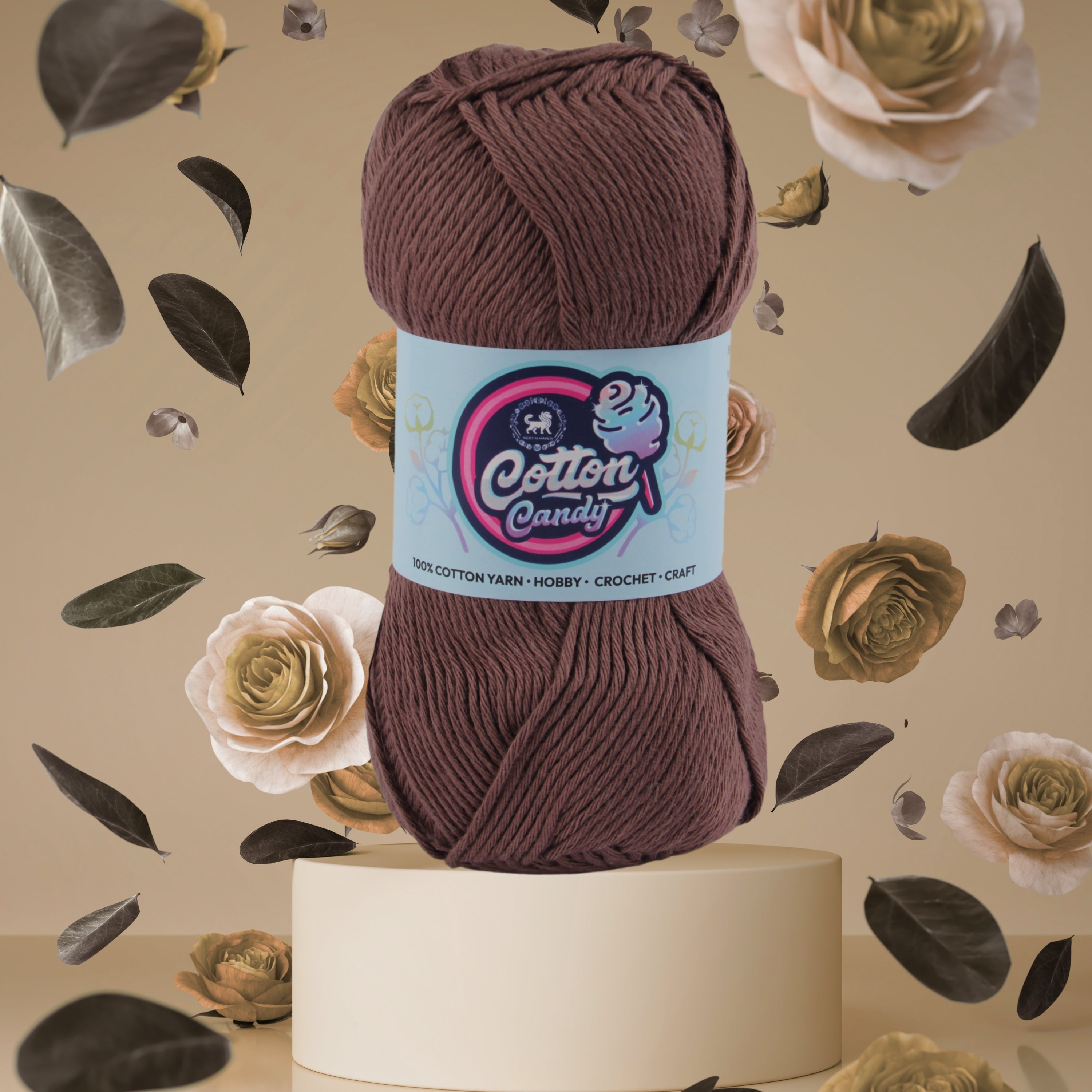 Cotton Candy Cotton Yarn (100 gram) - Dark Brown