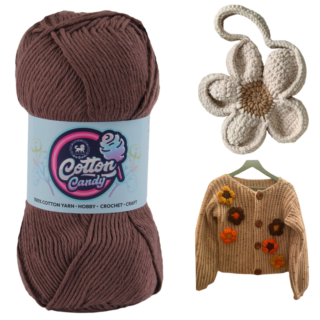 Cotton Candy Cotton Yarn (100 gram) - Dark Brown