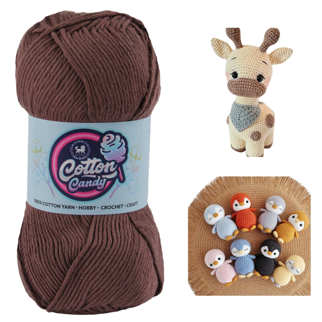 Cotton Candy Cotton Yarn (100 gram) - Dark Brown