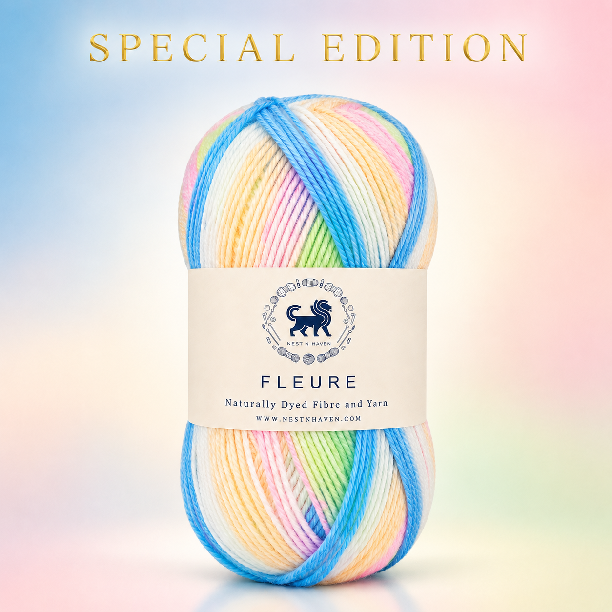 Fleure Yarn SE  – Lightweight Knitting & Crochet acrylic Yarn , 100 grams  | Nest-N Haven | Shade - Rainbow Sorbet