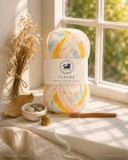 Fleure Yarn SE  – Lightweight Knitting & Crochet acrylic Yarn , 100 grams  | Nest-N Haven | Shade - Lemon Confetti