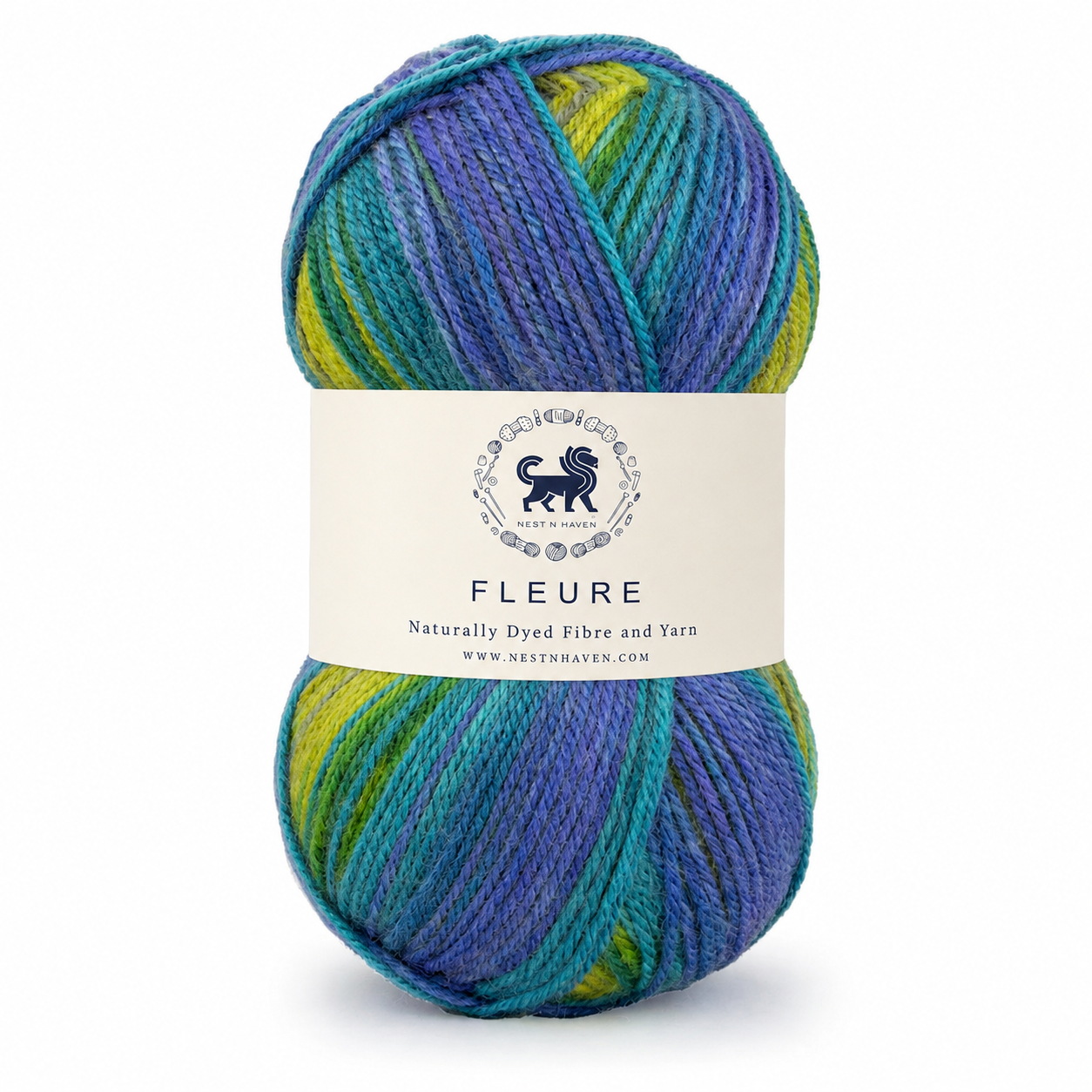 Fleure Yarn SE  – Lightweight Knitting & Crochet acrylic Yarn , 100 grams  | Nest-N Haven | Shade - Peacock Green Prism