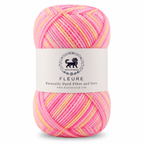 Fleure Yarn – Lightweight Knitting & Crochet acrylic Yarn , 100 grams  | Nest-N Haven | Shade - pink yellow flemingo