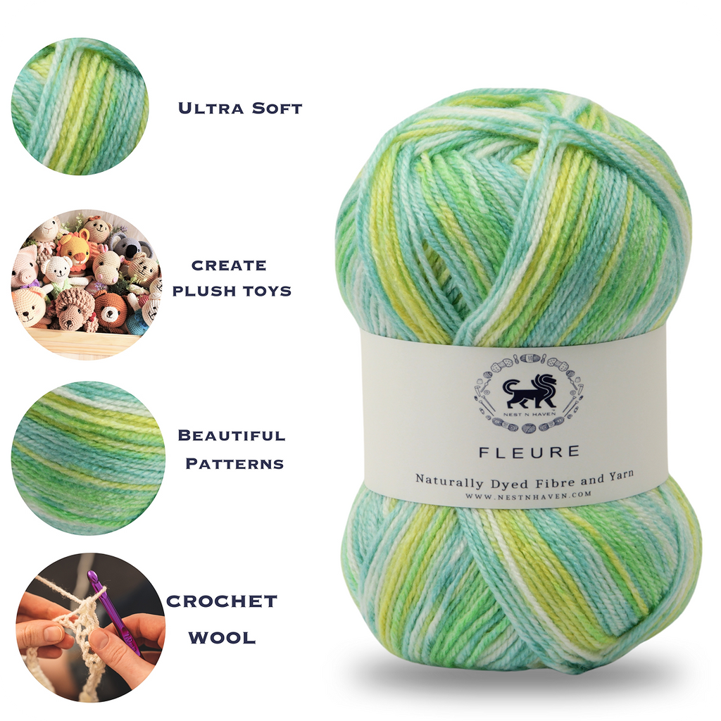 Fleure Hand Knitting and Crochet Yarn (100 gram) - Green