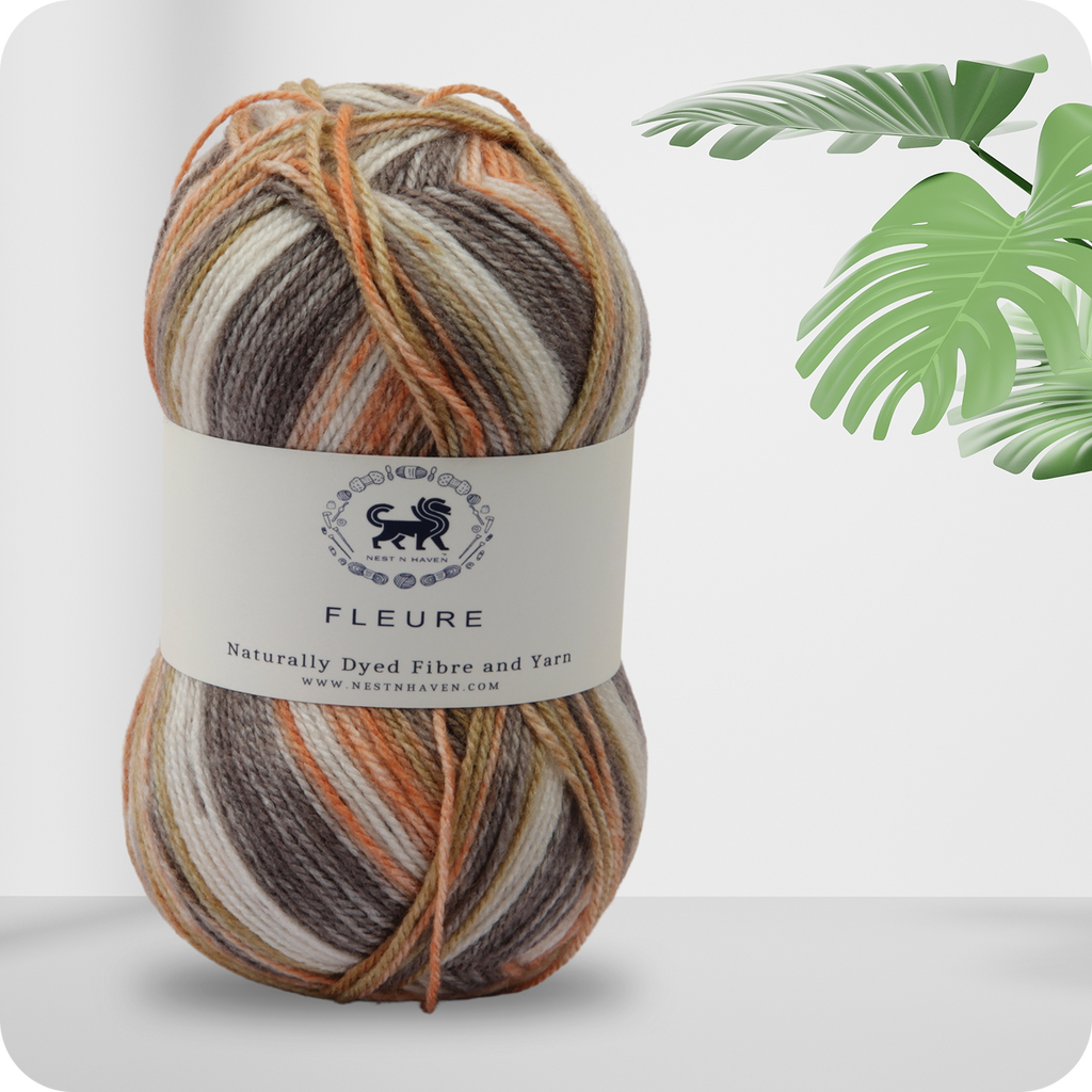 Fleure Hand Knitting and Crochet Yarn (100 gram) - Brown