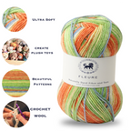 Fleure Hand Knitting and Crochet Yarn (100 gram) - Orange mix