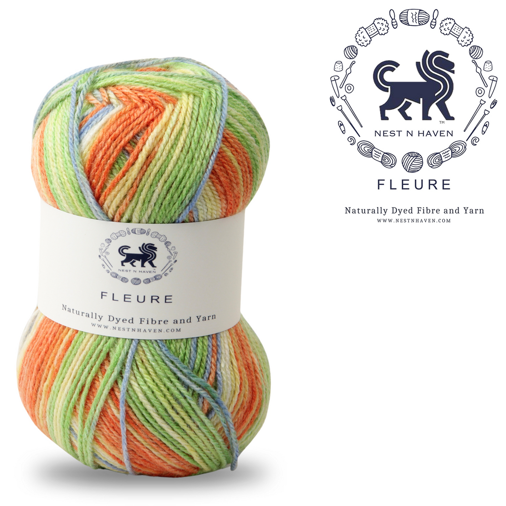 Fleure Hand Knitting and Crochet Yarn (100 gram) - Orange mix