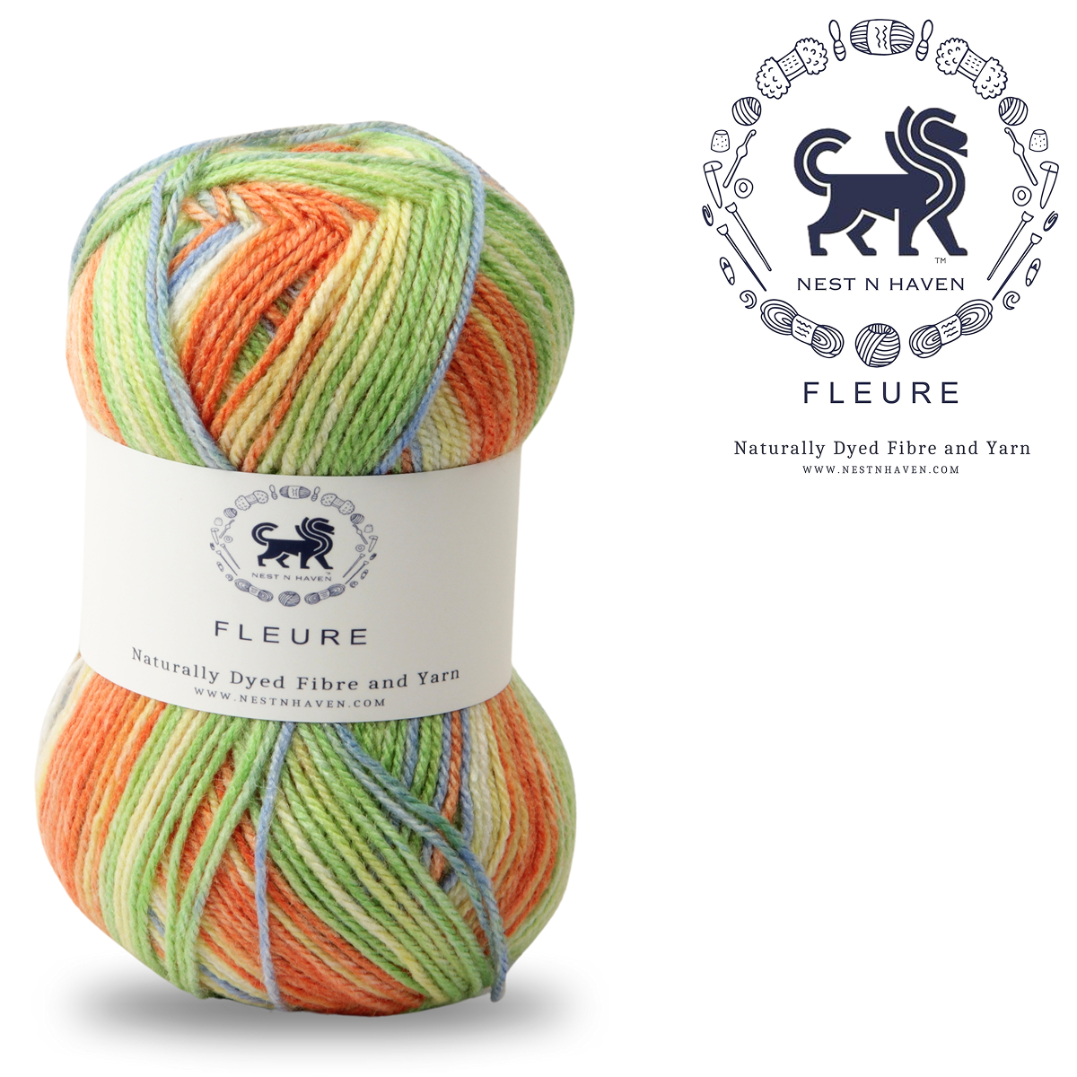 Fleure Hand Knitting and Crochet Yarn (100 gram) - Orange mix